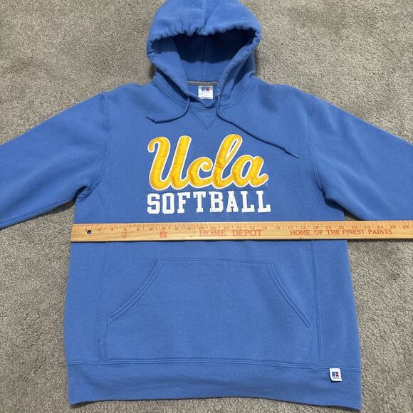 VINTAGE UCLA Bruins Softball Russell Athletic Sweatshirt Blue Hoodie Size L - Picture 4 of 6